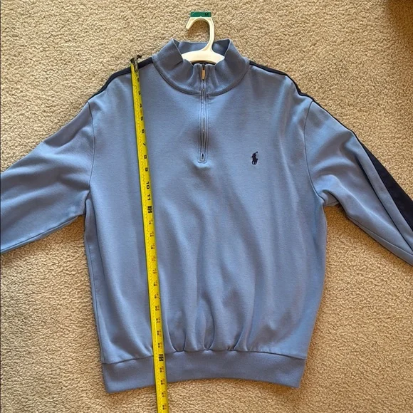 Ralph Lauren Blue Zip Up Sweater with Classic Style - Picture 8 of 9